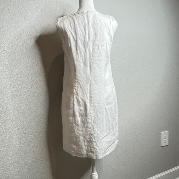 Michael Michael Kors White Linen Gold Studded Sleeveless Dress – Size 2 - Picture 6 of 15